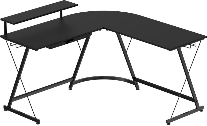 Vista L-Shape Desk with Monitor Stand