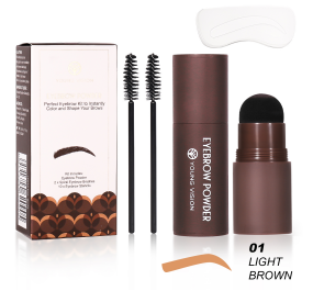 YOUNG VISION Eyebrow Definer Powder Stamp Makeup With 10 Reusable Stencils Long Lasting Waterproof For Perfect Brow