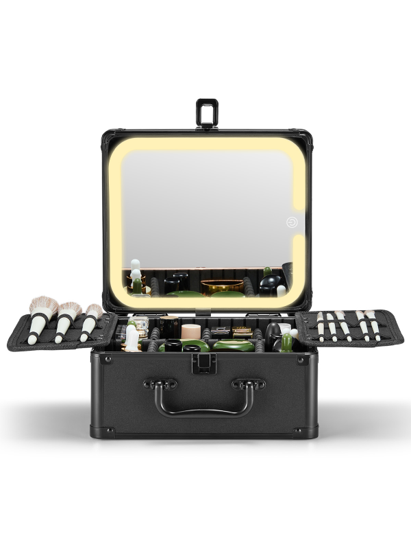 Makeup Box with A Detachable Lighted Mirror