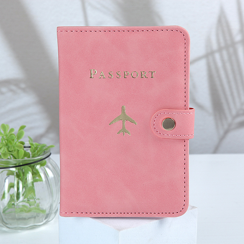 Arrow Style Travel RFID Multi-functional Concealed Button Leather Passport Bag Customized Cross-border PU Document Storage Function Small Bag
