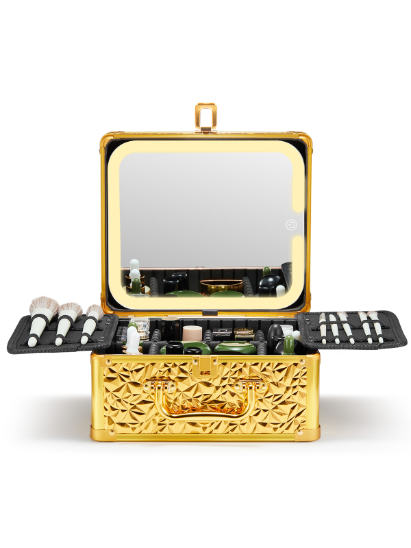 Makeup Box with A Detachable Lighted Mirror