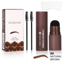 YOUNG VISION Eyebrow Definer Powder Stamp Makeup With 10 Reusable Stencils Long Lasting Waterproof For Perfect Brow