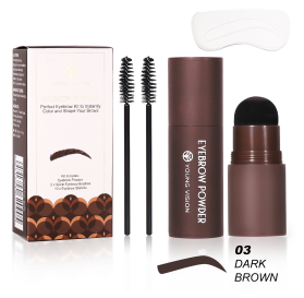 YOUNG VISION Eyebrow Definer Powder Stamp Makeup With 10 Reusable Stencils Long Lasting Waterproof For Perfect Brow