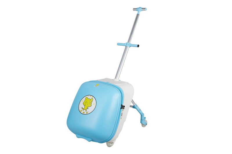 The suitcase can be ridden on and sat on. It's a 20-inch trolley suitcase with large capacity.