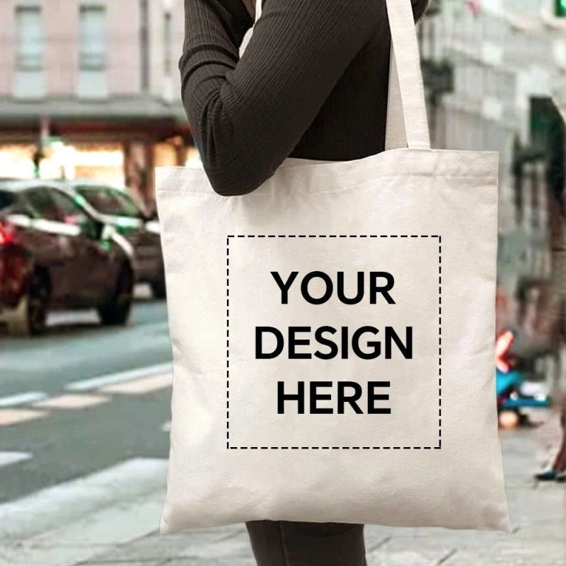 Personalized Canvas Tote Bag with Custom Photo Print