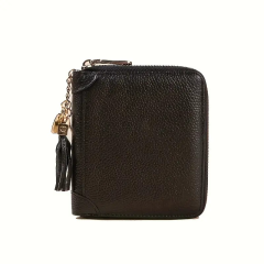 Womens Coin Purse Credit  Zip Leather Card Case RFID Blocking