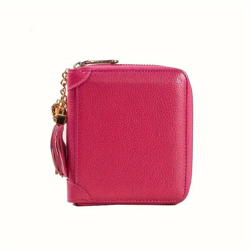 Womens Coin Purse Credit  Zip Leather Card Case RFID Blocking