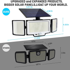 Solar Outdoor Lights, [328 LED/3Modes] Upgraded Split Solar Motion Sensor Light Outdoor wit