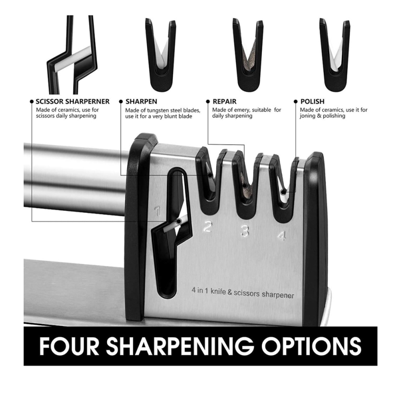 1pcs 4-in-1 Kitchen Blade and Scissor Sharpening Tool