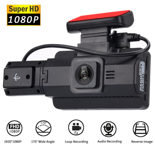 3-Inch Dual Lens Car Dash Cam-Front  Inside Recording-Night Vision-G-Sensor Vehicle Dash Camera