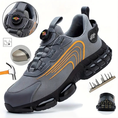 Steel Toe Shoes for Men Women Composite Toe Work Sneakers Indestructible Safety Tennis Shoes Lightweight Breathable Construction Sneakers Puncture Proof Air Cushion Ergonomic Design