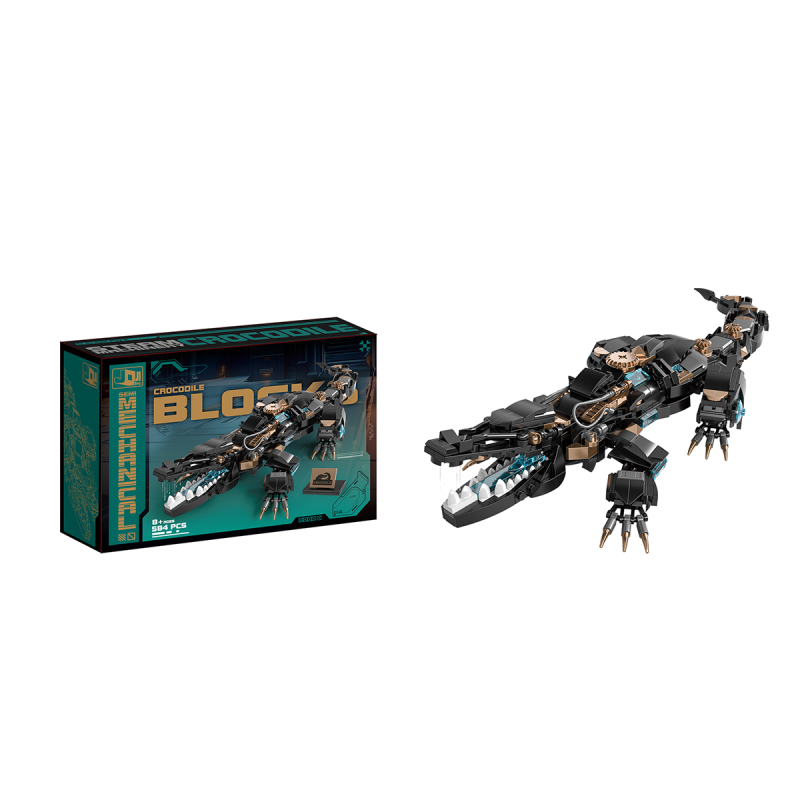 584pcs building block model crocodile shaped three-dimensional model kit