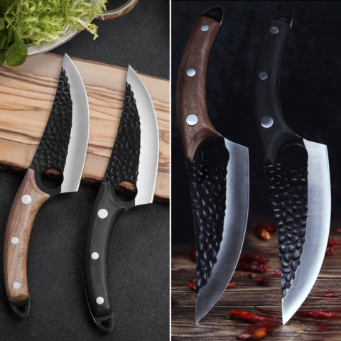 Butcher butcher for meat and bone with small scimitar