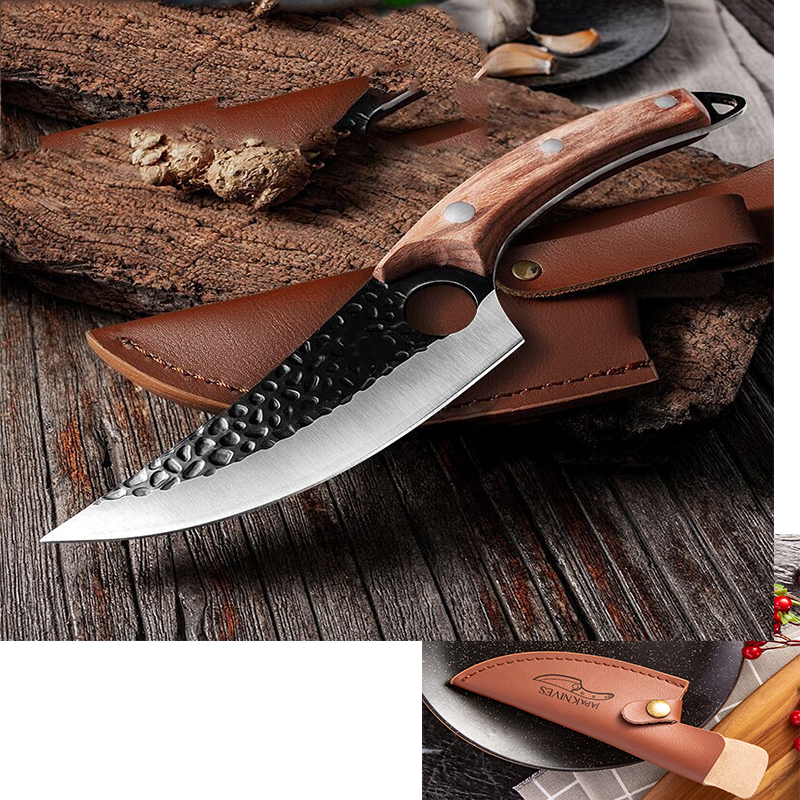 Butcher butcher for meat and bone with small scimitar