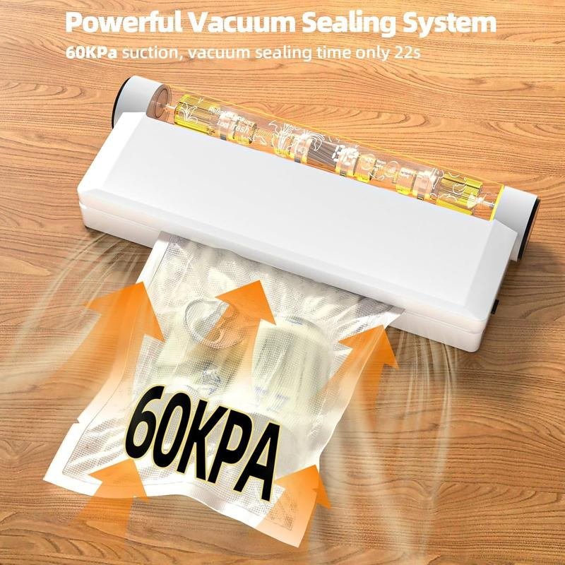 Vacuum sealing machine, food preservation vacuum sealing machine, with 10/20/50 food preservation bag, one-touch automatic food vacuum sealing machine, digital display vacuum sealing and independent sealing function