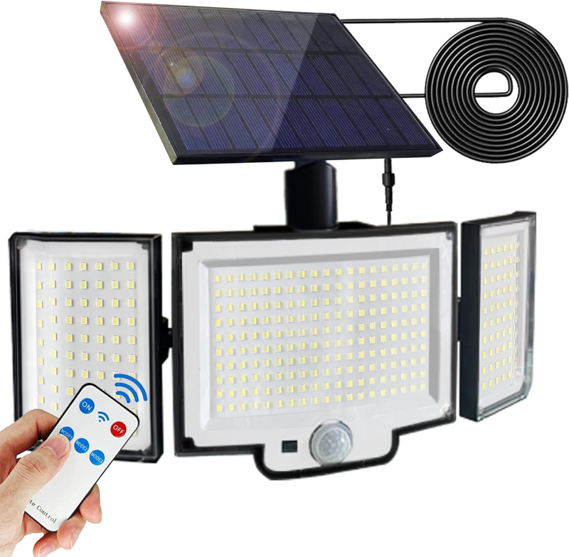 Solar Outdoor Lights, [328 LED/3Modes] Upgraded Split Solar Motion Sensor Light Outdoor wit