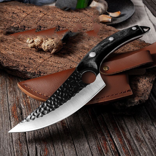 Butcher butcher for meat and bone with small scimitar