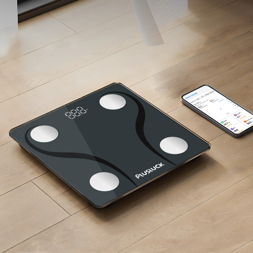 PLusluck Smart Scale, Digital Bathroom scale BMI Weighing Body fat Scale, Body Composition Monitor Health Analyzer (with smartphone app)