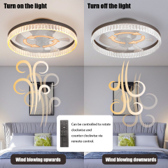 Minimalist modern ceiling fan with light and remote control, dimmable LED ceiling fan, 6-speed, timing reversible blades, modern ceiling light for bedroom nursery with remote control
