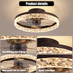 Minimalist modern ceiling fan with light and remote control, dimmable LED ceiling fan, 6-speed, timing reversible blades, modern ceiling light for bedroom nursery with remote control