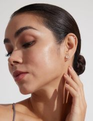 "5 Pairs Stud Earrings Set, Hypoallergenic Cubic Zirconia 316L Earrings Stainless Steel CZ Earrings 3-8mm (Steel color) "
