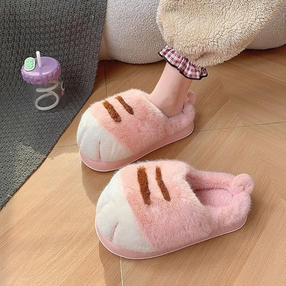 Cute Plush Cat Slippers - Cozy and Warm for Winter - Ultra-soft - Adorable Design