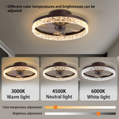 Minimalist modern ceiling fan with light and remote control, dimmable LED ceiling fan, 6-speed, timing reversible blades, modern ceiling light for bedroom nursery with remote control