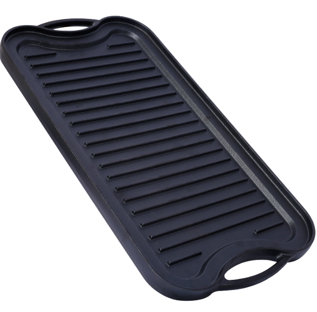 Pre-Seasoned Cast Iron Reversible Rectangular Grill/Griddle, Black,20inch x 10inch