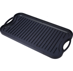 Pre-Seasoned Cast Iron Reversible Rectangular Grill/Griddle, Black,20inch x 10inch