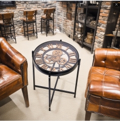 Industrial Style Mechanical Clock Coffee Table