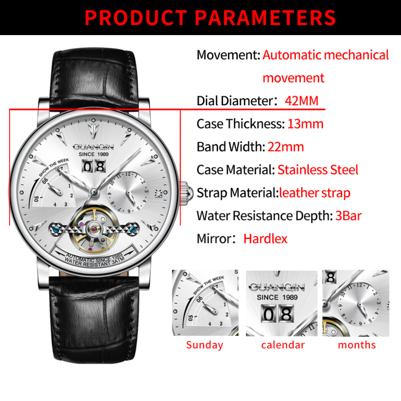 GJ16334 Mens Multi functional Fully Automatic Mechanical Watch