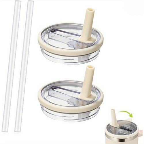 2 PCS 40 oz Replaceble Tumbler Flip Straw Lid for Quencher, Straw Lid Replacement Fit for HydroJug Traveler, Reusable Tumbler Cover, Spill Proof Splash Resistant Tumbler Lids