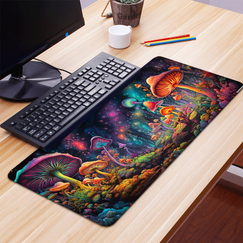 2pc Mushroom Large Gaming Mouse Pad E-Sports Office Keyboard Pad Computer Mouse Non-Slip Computer Mat Gift For Teen/Boyfriend/Girlfriend
