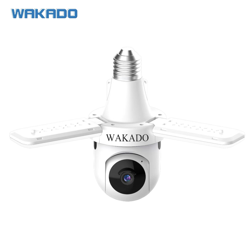 WAKADO Light bulb camera 2.4Ghz Wireless 2K HD, LED Light Sensor, Infrared Night Vision,Two-Way Audio, Human Detection, Security camera for home Multipl cameras for home e Users Easy
