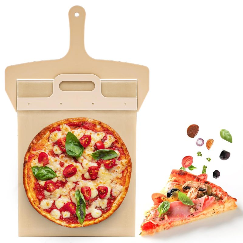 Magic Sliding Pizza Peel Shovel with Handle Non-stick Easy Transfer for Pizza Dough for Grill and Ovens