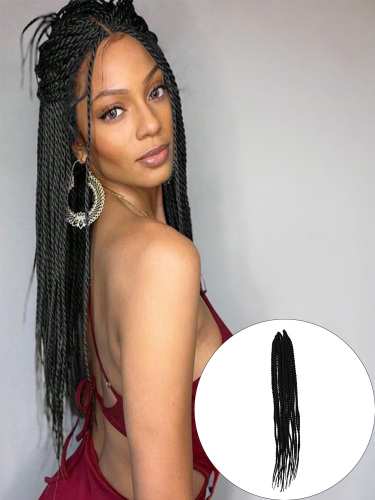 4X EZ SENEGALESE BRAID Long Crochet braid synthetic hairstyle black burgundy brown ladies box braid crochet hair-16 inch -1Pack*80Strands