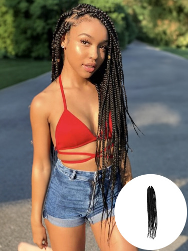 4X EZ SENEGALESE BRAID Long Crochet braid synthetic hairstyle black burgundy brown ladies box braid crochet hair-16 inch -(1Pack*80Strands、2）