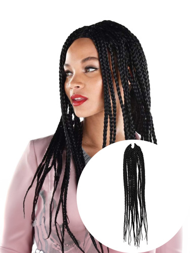 4X EZ SENEGALESE BRAID Long Crochet braid synthetic hairstyle black burgundy brown ladies box braid crochet hair-16 inch -(1Pack*80Strands、1）