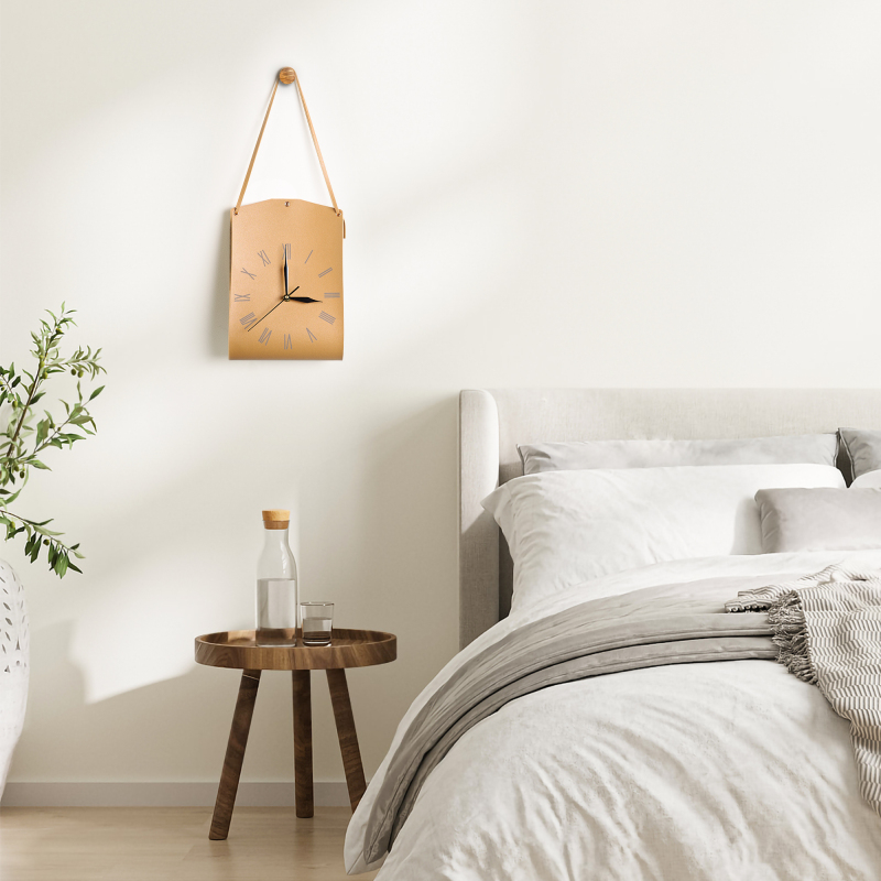 Leather Wall Clock, Decorative Quartz Wall Clock