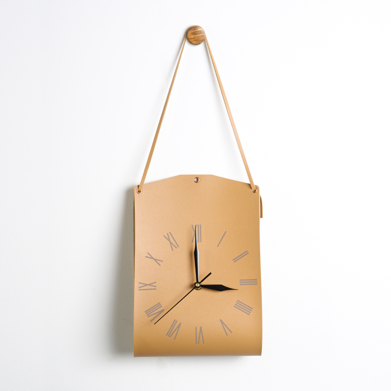 Leather Wall Clock, Decorative Quartz Wall Clock