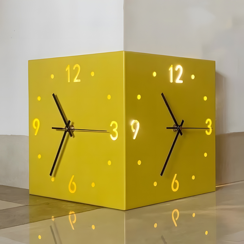 EP LIGHT Motion Sensor Backlit Corner Clock Wall Clock Iron Metal Clock Creative Gifts Wall decorations