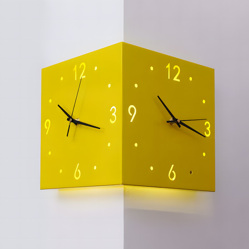 EP LIGHT Motion Sensor Backlit Corner Clock Wall Clock Iron Metal Clock Creative Gifts Wall decorations