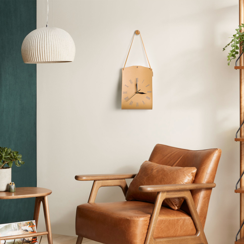 Leather Wall Clock, Decorative Quartz Wall Clock