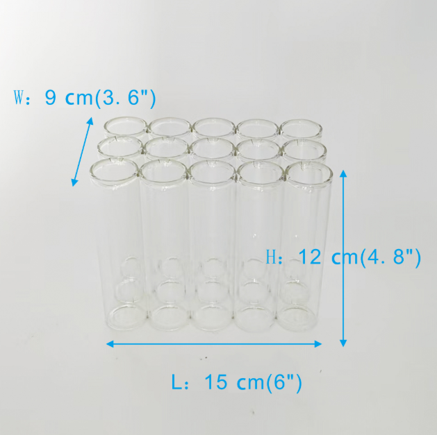 A set of 15 connected tube vases