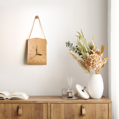 Leather Wall Clock, Decorative Quartz Wall Clock