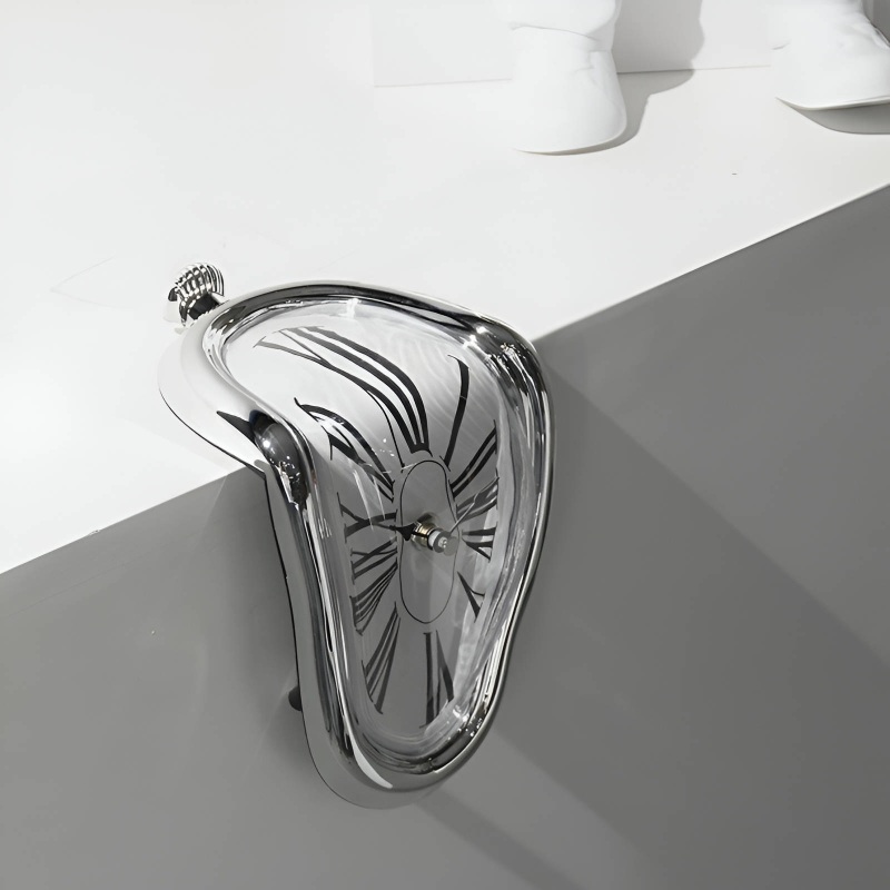 DALI Melting Clock Table Clock Table Decoration Holiday Gifts Creative Gifts Silver Clock