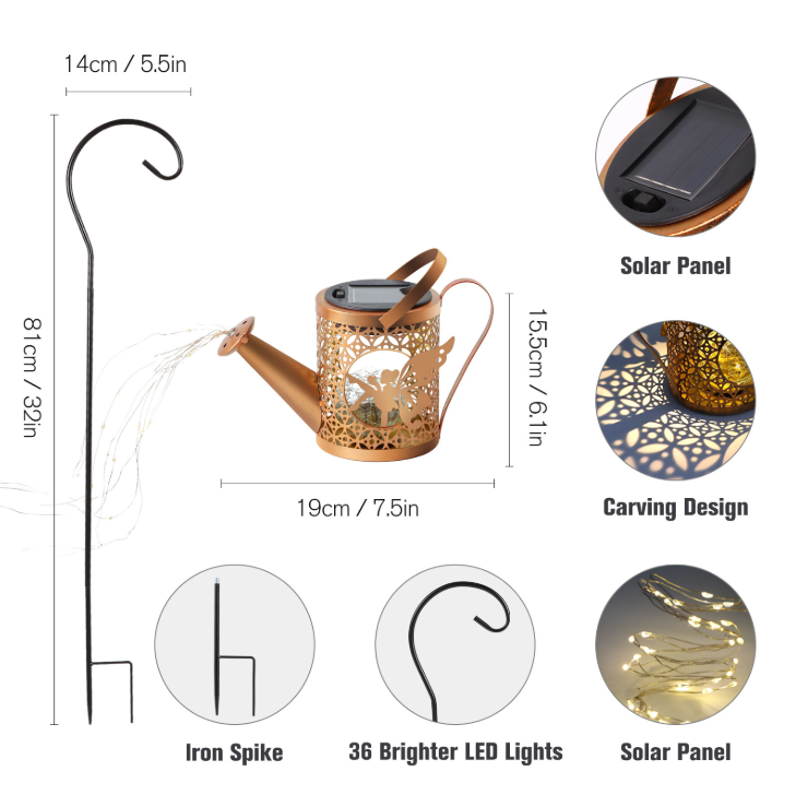 LED Watering Can Solar Light Strings, Solar Lights Outdoor Decorative Lamp, Solar Lantern Out