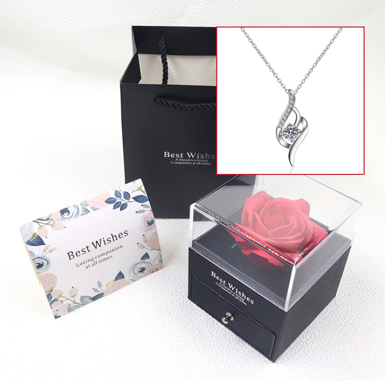 Necklace gift box Faux flowers