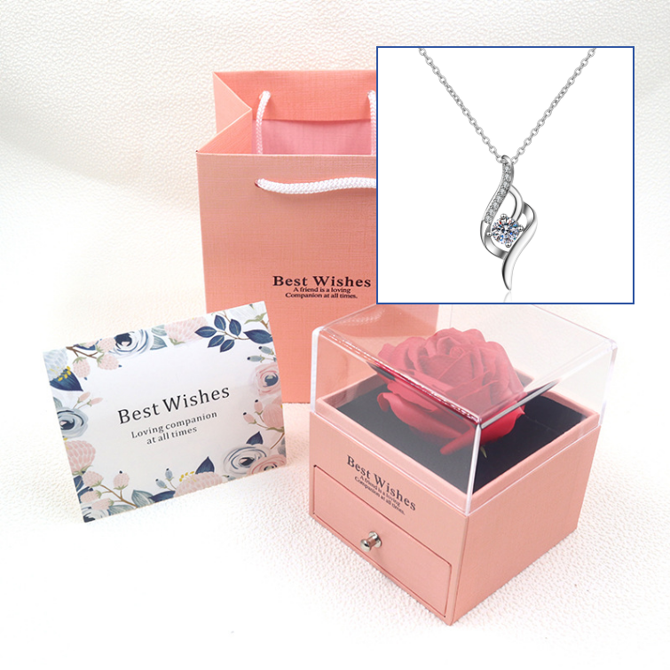 Necklace gift box Faux flowers