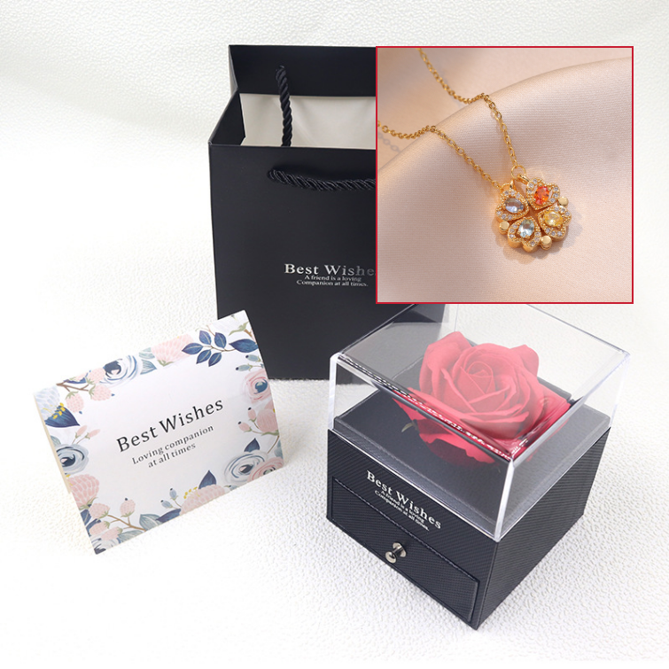 Necklace gift box Faux flowers